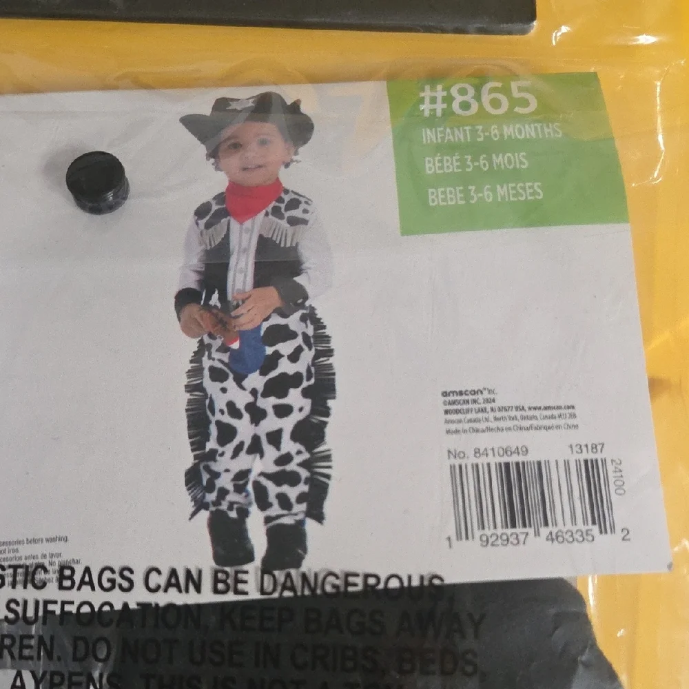 Western Cowboy Kids Costume - Black and White
